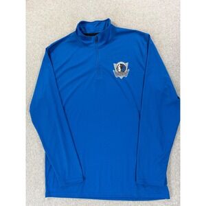 Dallas Mavericks Screened Logo NBA 1/4 Zip Shooting‎ Shirt (Men's XL) Blue